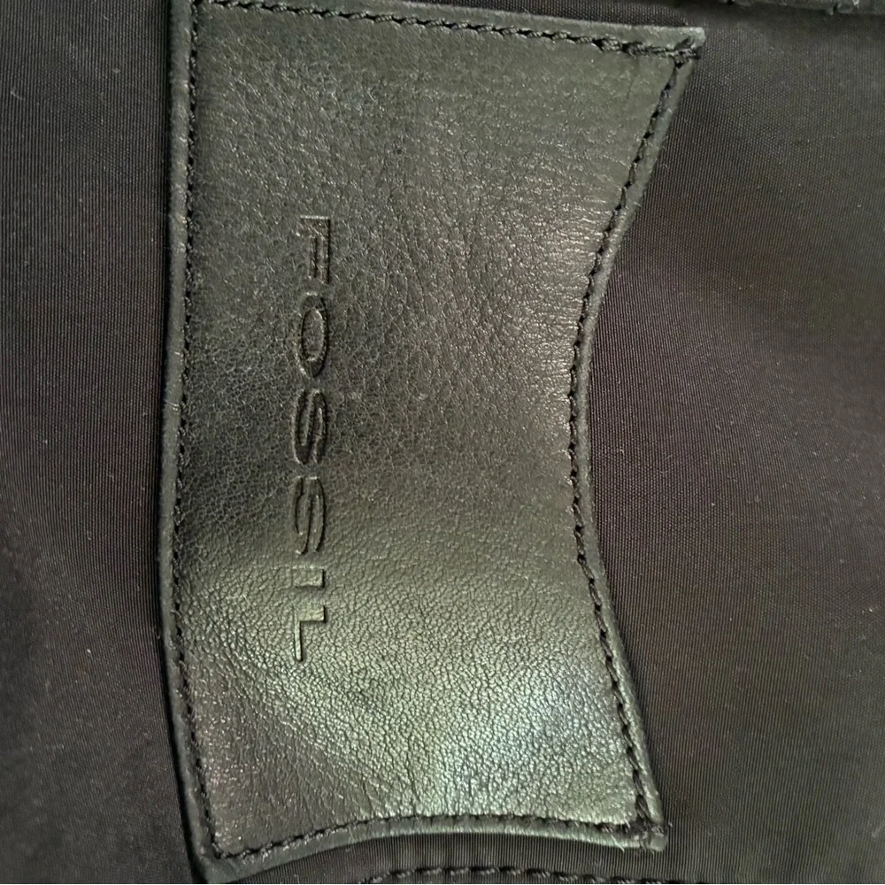 Fossil Black Leather Messenger Bag
